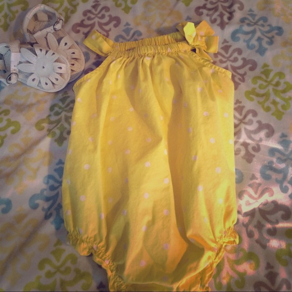Baby GAP Yellow Polka Dot One-Piece