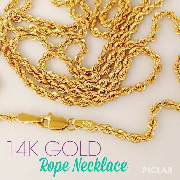 Brand New!!! 14K Gold 26" Classic Rope Necklace