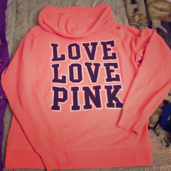 VS PINK hoodie zip sweater. Size large