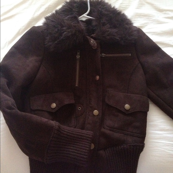 MANGO suede feather jacket