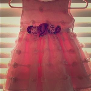 Pink Rosette Special Occasion Dress