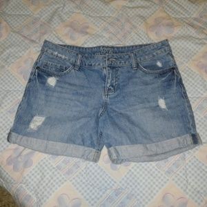 High waisted denim shorts