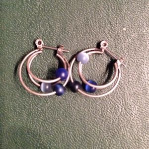 90s beaded hoop earrings