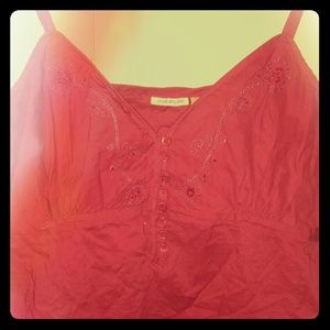 Fuschia beaded tank top