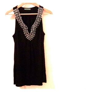 Beaded black tunic