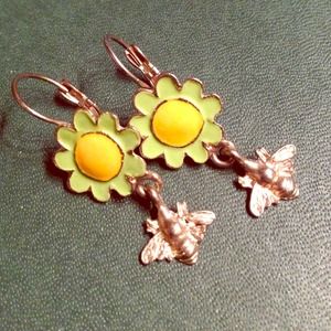 Flower and Bee earrings
