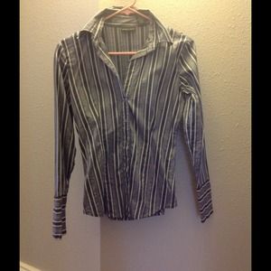 Silver grey pinstripe collared shirt