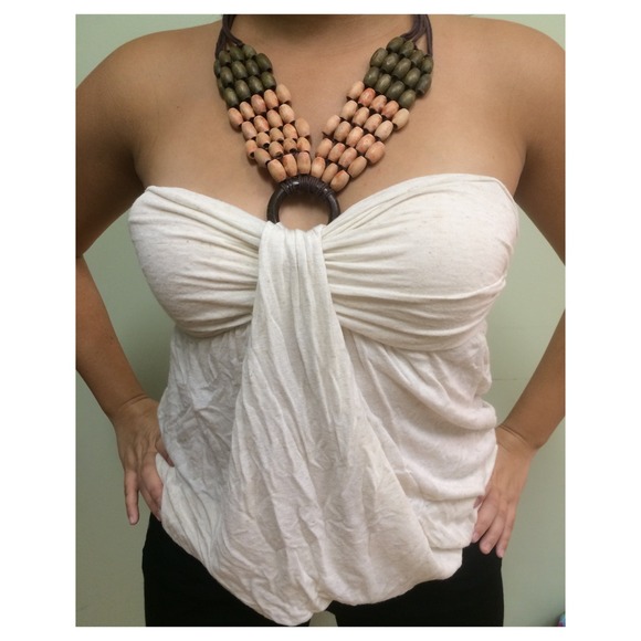 Beige/ivory halter top