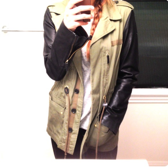 Zara Jackets & Coats - Zara leather sleeve jacket! Zara Jackets & Coats - Zara leather sleeve jacket!