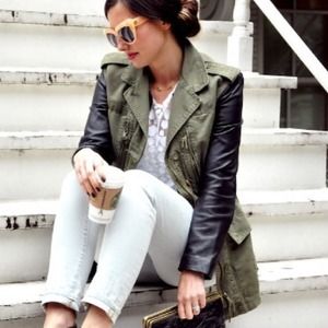 Zara Jackets & Coats - Zara leather sleeve jacket! Zara Jackets & Coats - Zara leather sleeve jacket!