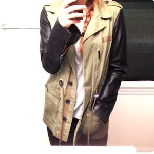 Zara Jackets & Coats - Zara leather sleeve jacket! Zara Jackets & Coats - Zara leather sleeve jacket!