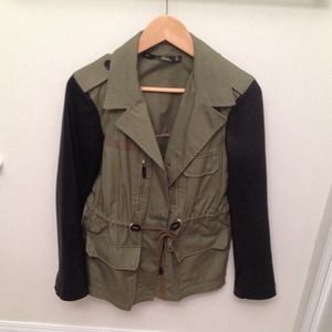 Zara Jackets & Coats - Zara leather sleeve jacket! Zara Jackets & Coats - Zara leather sleeve jacket!