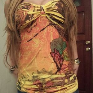 Yellow orange tube top