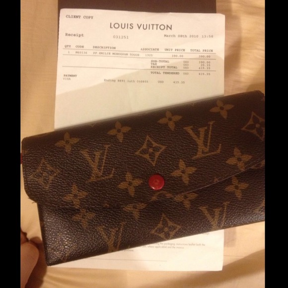 💜SOLD💜Louis Vuitton Emilie Wallet in red - Picture 1 of 4