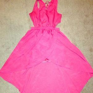 Pink flowing spring dress