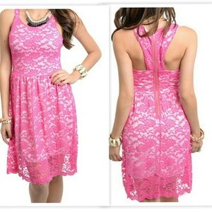 Pink lace dress