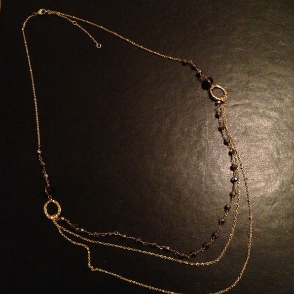 REDUCED! Gold with black onyx necklace