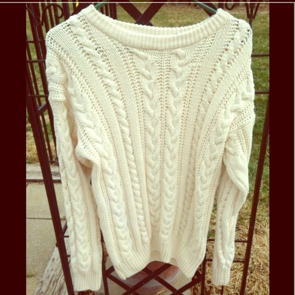 Heavy cable knit sweater