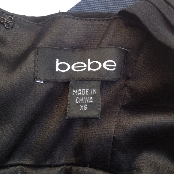 Hot Pink and Black Chiffon Bebe Cocktail Dress - Picture 4 of 8