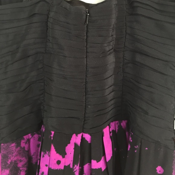 Hot Pink and Black Chiffon Bebe Cocktail Dress - Picture 3 of 8