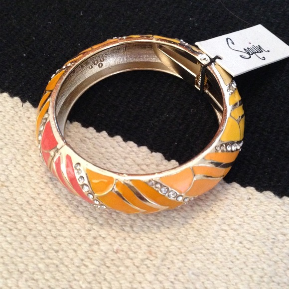 Sequin orange-hued bangle