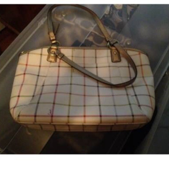Authentic stripes coach purse perfect condition