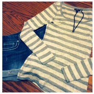 Metallic striped tee