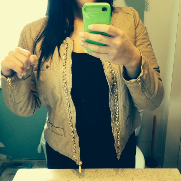 Forever 21 faux leather taupe jacket