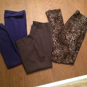 Gray, purple, cheetah print F21 leggings worn once