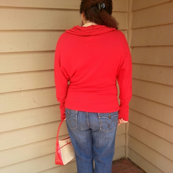 Candie's Red Sweater Top, Large - Picture 3 of 4