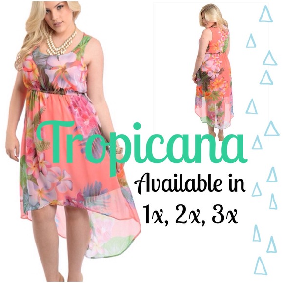 Tropical hi low dress