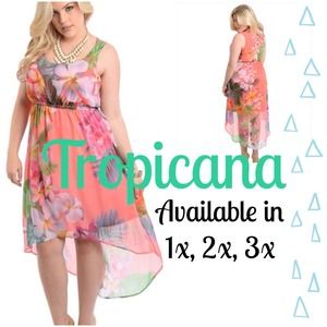 Tropical hi low dress