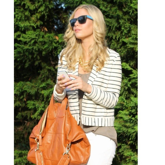 Sold---Loft striped moto jacket size xxs