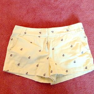 J. Crew City Fit Nautical Yellow Anchor Shorts
