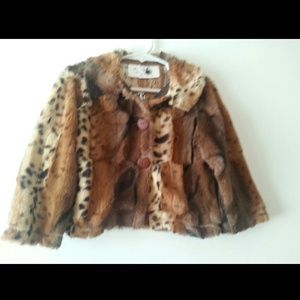 Love and Lace Animal Print Faux Fur Coat