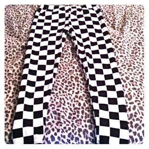 Black and White Checkered Tights