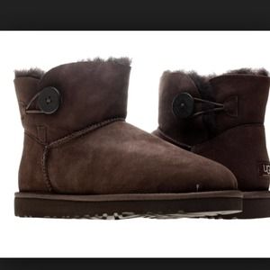 Short brown Uggs with button 13 youth