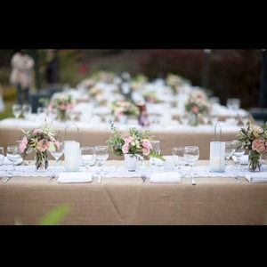 3 Wedding Burlap table cloths 60"x126"