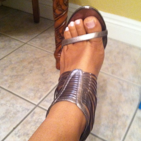 Pewter colored  high heels