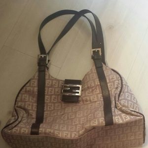 Fendi Canvas Baguette Shoulder (100% Authentic)