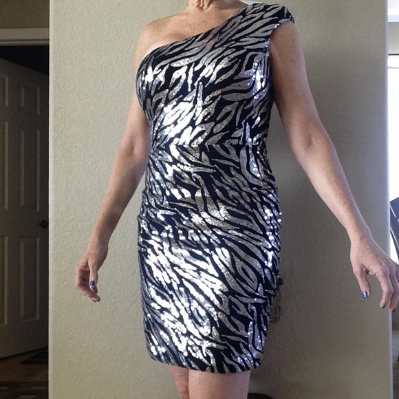 Jovani silver sequence sexy dress