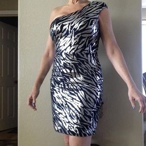 Jovani silver sequence sexy dress