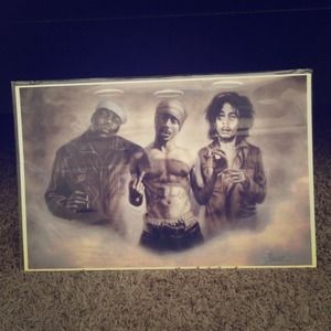Biggie, Tupac, Bob Marley airbrush painting