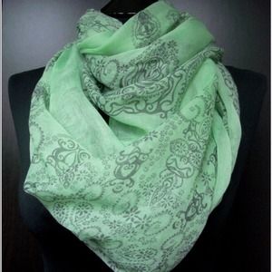 Mint scarf , paisley pattern