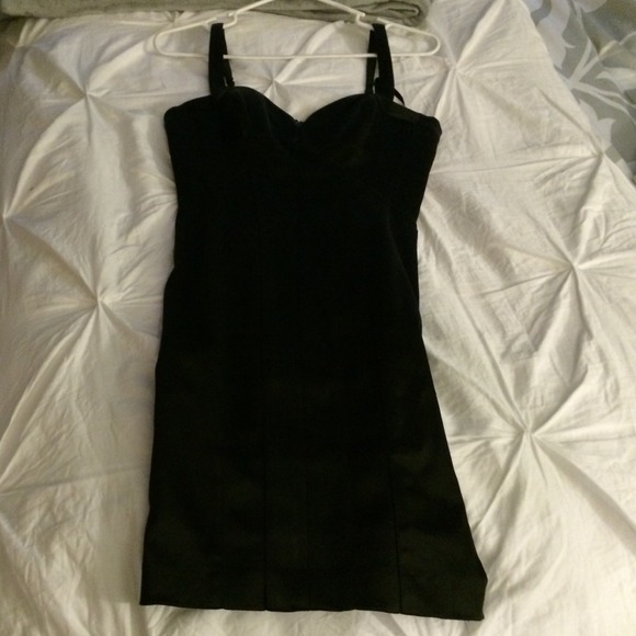 Bebe black satin dress