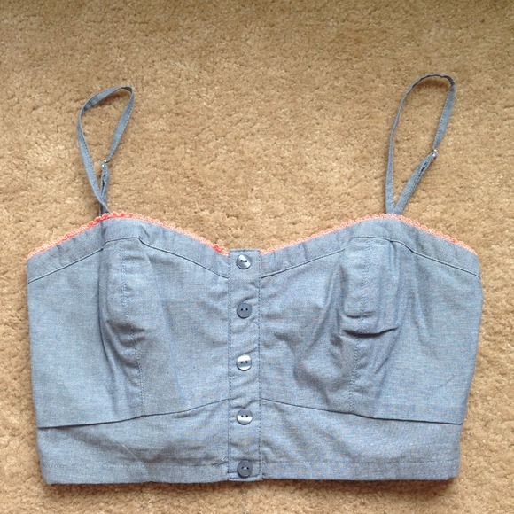 takara Tops - Chambray crop top