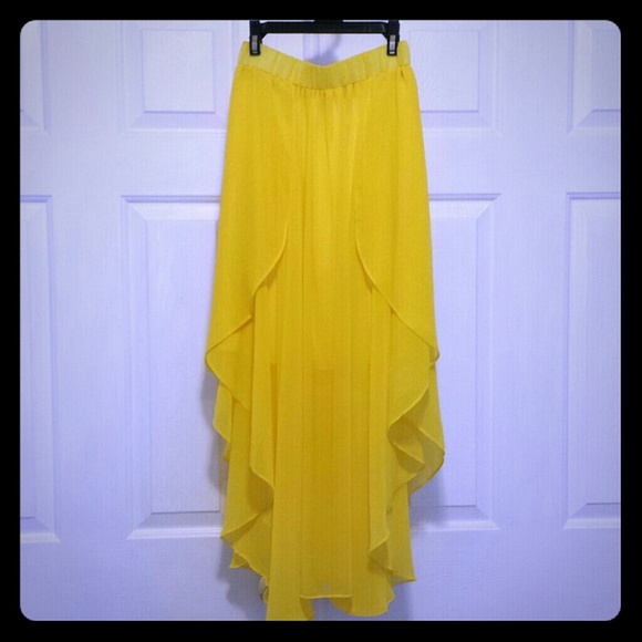 Dresses & Skirts - <SOLD> Bright Yellow Hi Lo Maxi Skirt