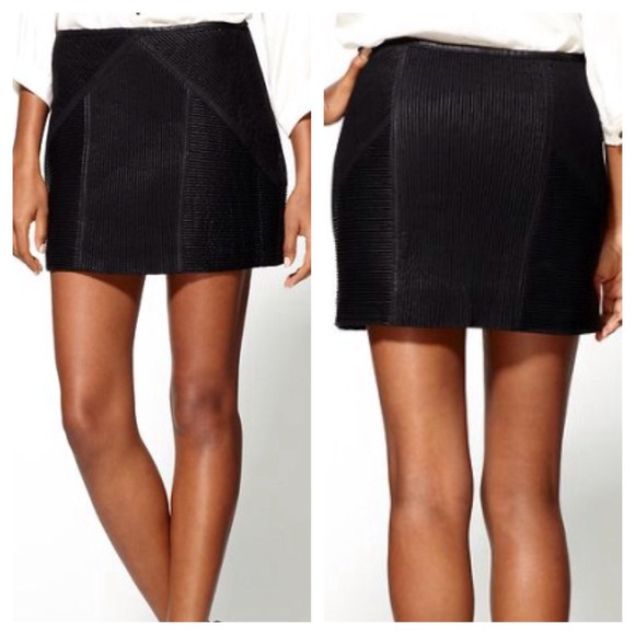 Free People Dresses & Skirts - FREE PEOPLE BLACK LEATHER MINI SKIRT