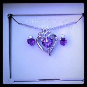 Gorgeous genuine amethyst&diamond accent set! New