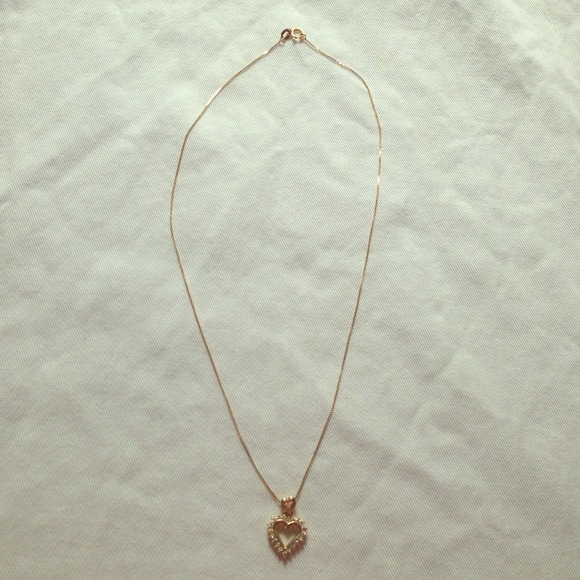 Gold Diamond Heart Necklace
